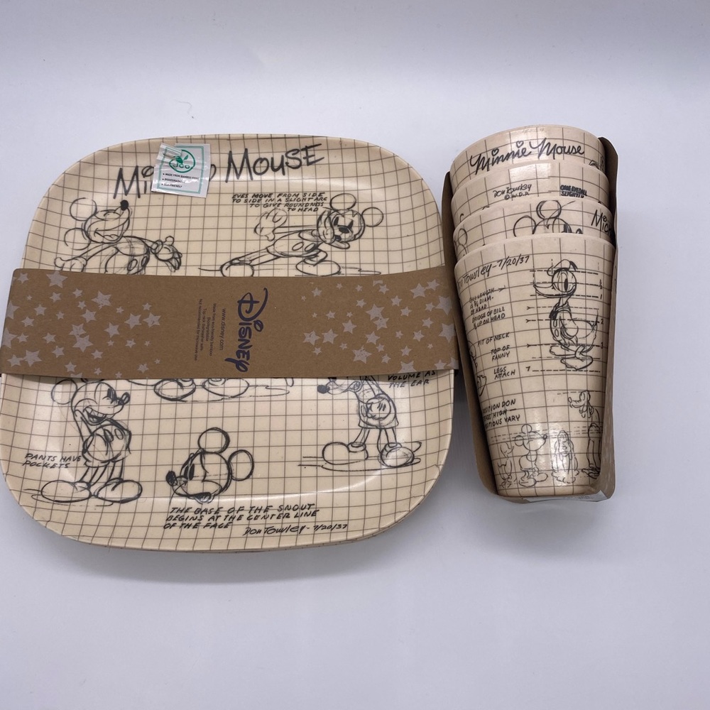 Disney Mickey Mouse Bamboo Plate & Cups Set